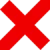 Croix rouge représentant le refus ou l'indisponibilité.