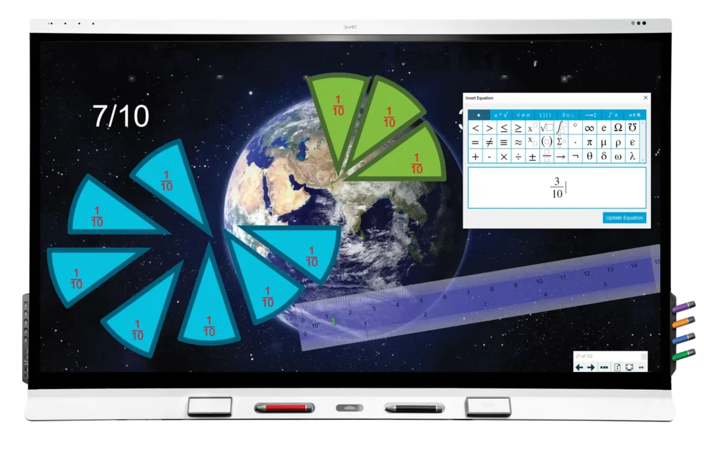 L'application Smart Notebook sur un écran interactif Smart Board 6000S.
